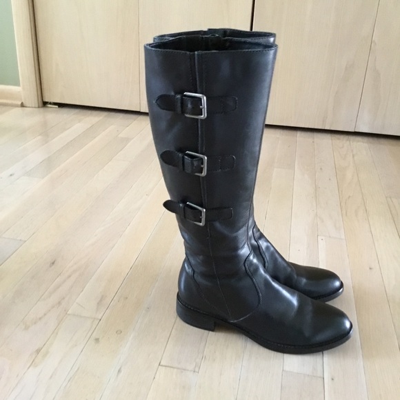 Ecco Shoes Ecco Black Leather Triple Buckle Hobart Knee High Riding Boot Eu 39us 85 Poshmark